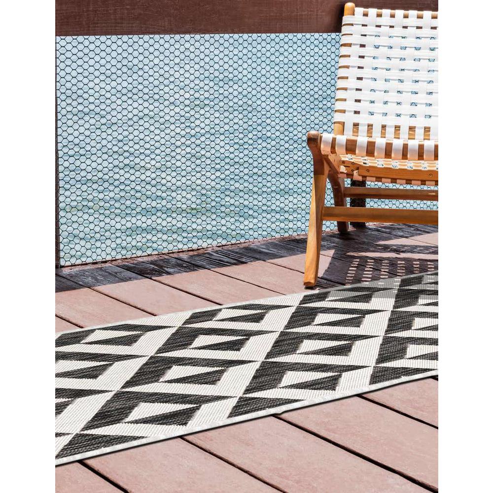 Jill Zarin Outdoor Napa Area Rug 2' 0" x 8' 0", Runner Charcoal Gray. Picture 3