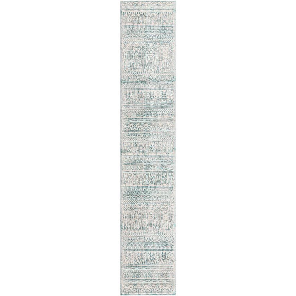 Uptown Area Rug 2' 7" x 13' 11", Runner Teal. Picture 1