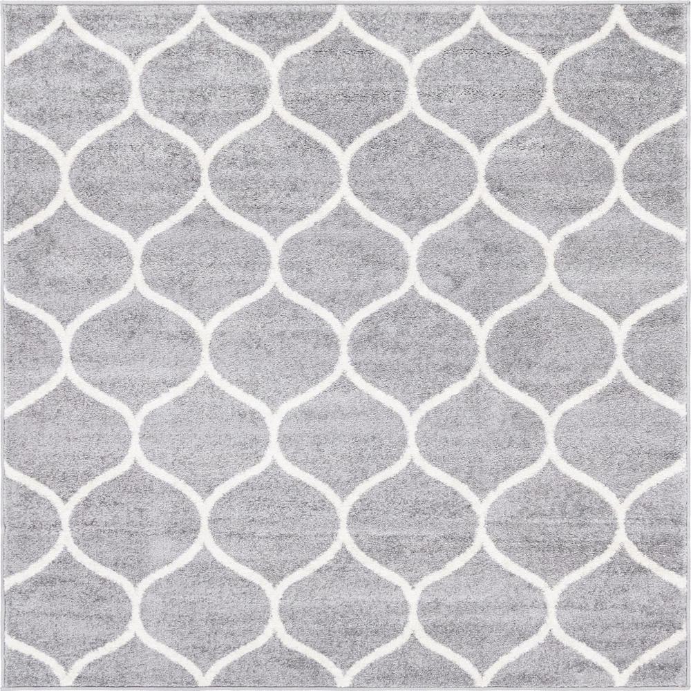 Unique Loom 6 Ft Square Rug in Light Gray (3151579). Picture 1