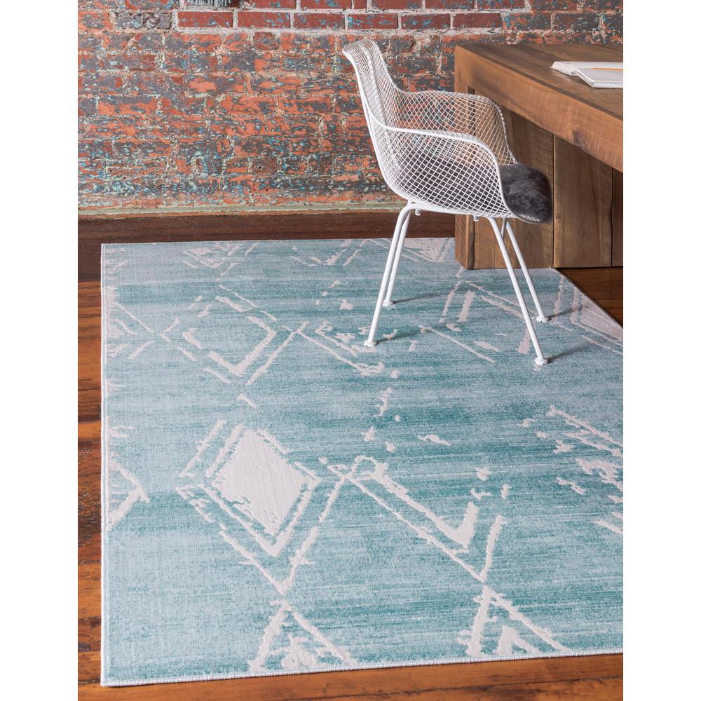 Uptown Carnegie Hill Area Rug 7' 10" x 7' 10", Square Turquoise. Picture 2