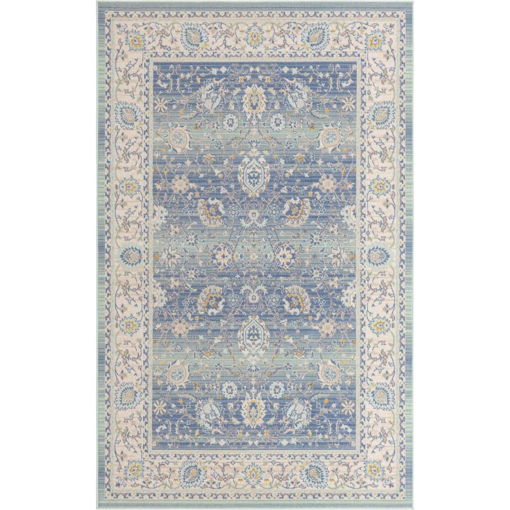 Unique Loom Rectangular 4x6 Rug in French Blue (3155017). Picture 1