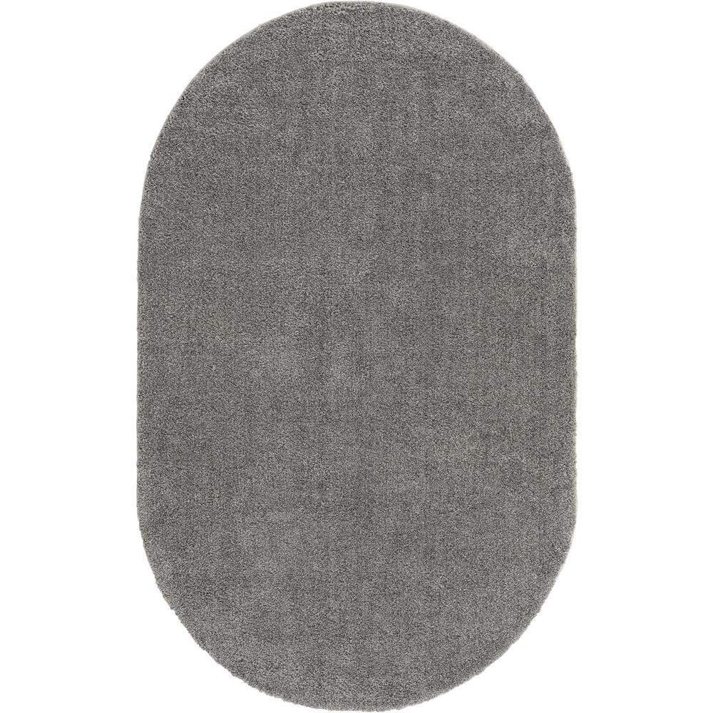 Unique Loom 5x8 Oval Rug in Gray (3152897). Picture 1