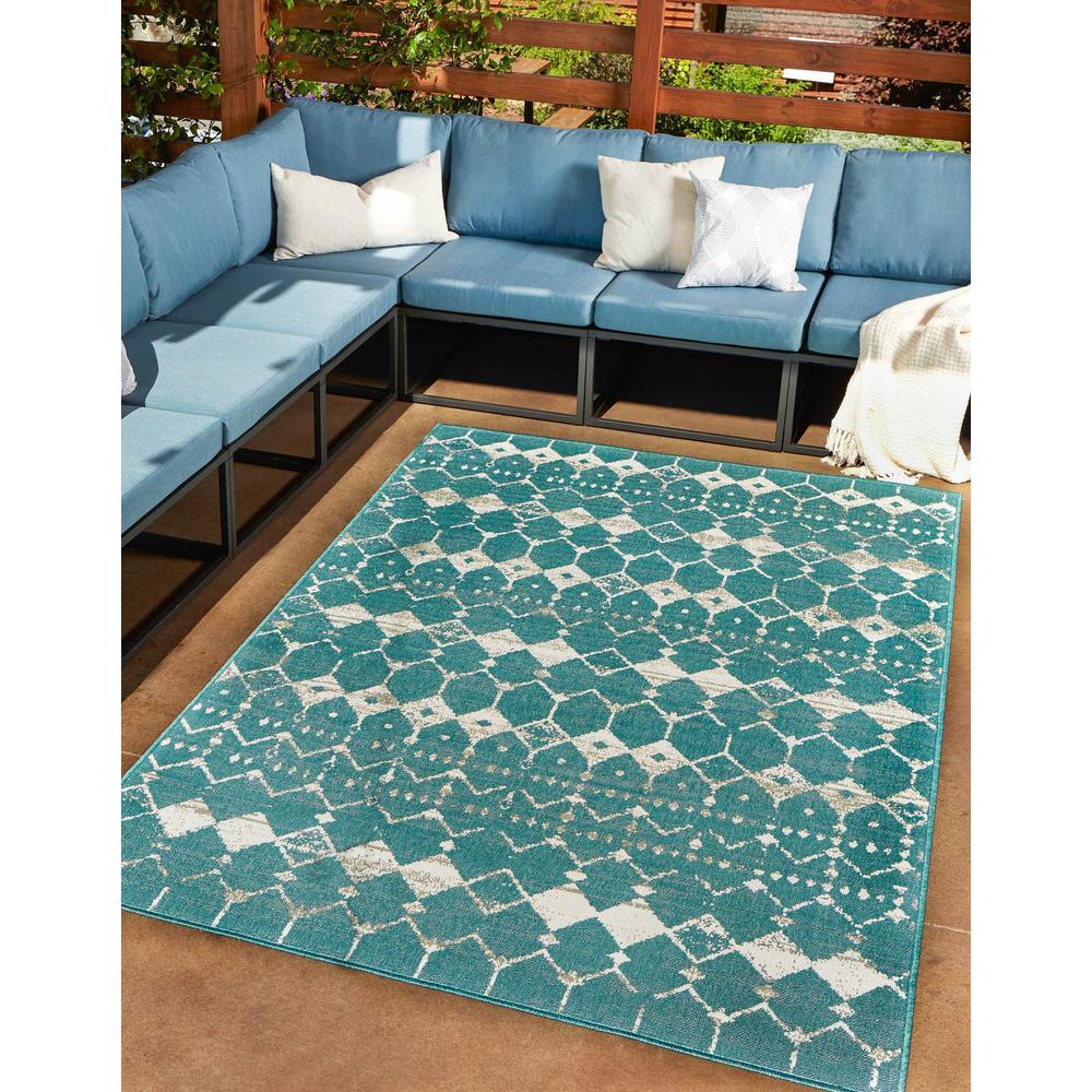 Unique Loom 1 Ft Square Sample Rug in Teal (3158118). Picture 1