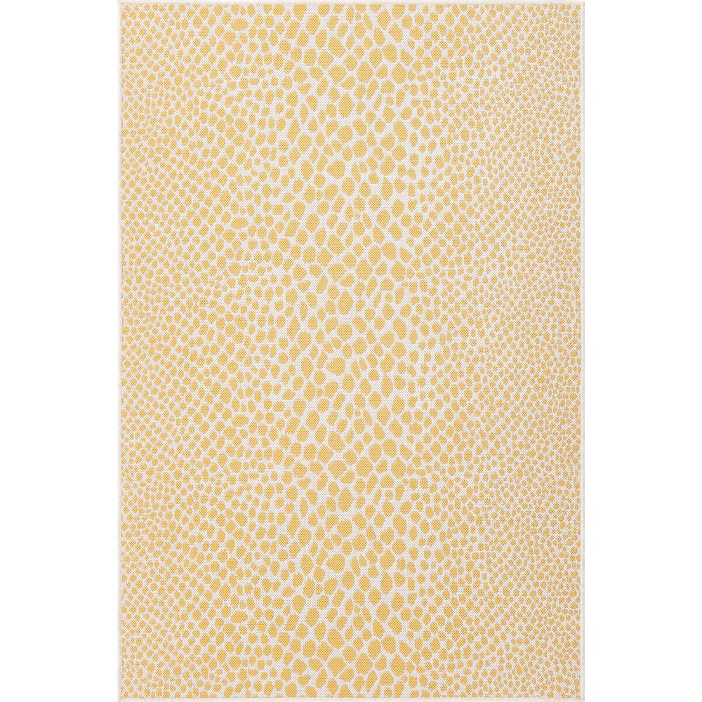 Jill Zarin Outdoor Collection, Area Rug, Yellow Ivory, 4' 0" x 6' 0", Rectangular. Picture 1