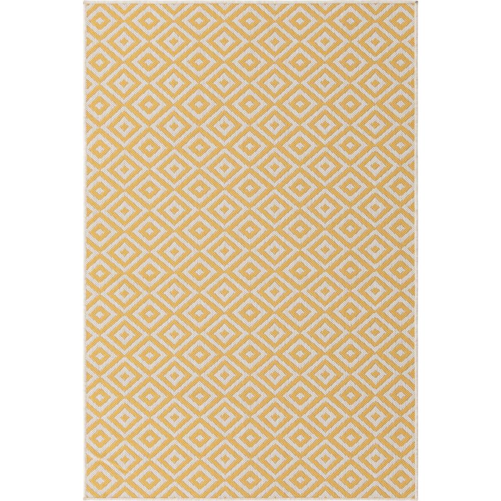 Jill Zarin Outdoor Collection Area Rug, Yellow Ivory, 4' 0" x 6' 0", Rectangular. Picture 1