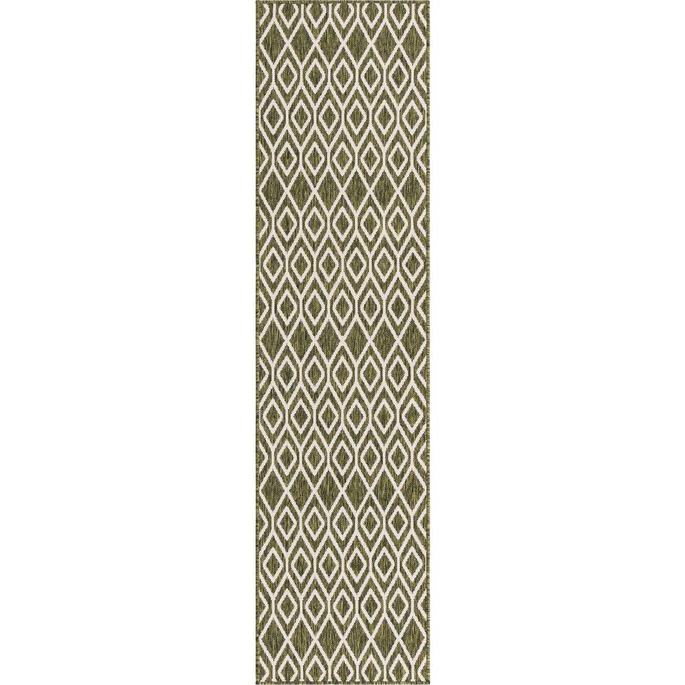 Jill Zarin Outdoor Turks and Caicos Area Rug 2' 0" x 8' 0", Runner Green. Picture 1