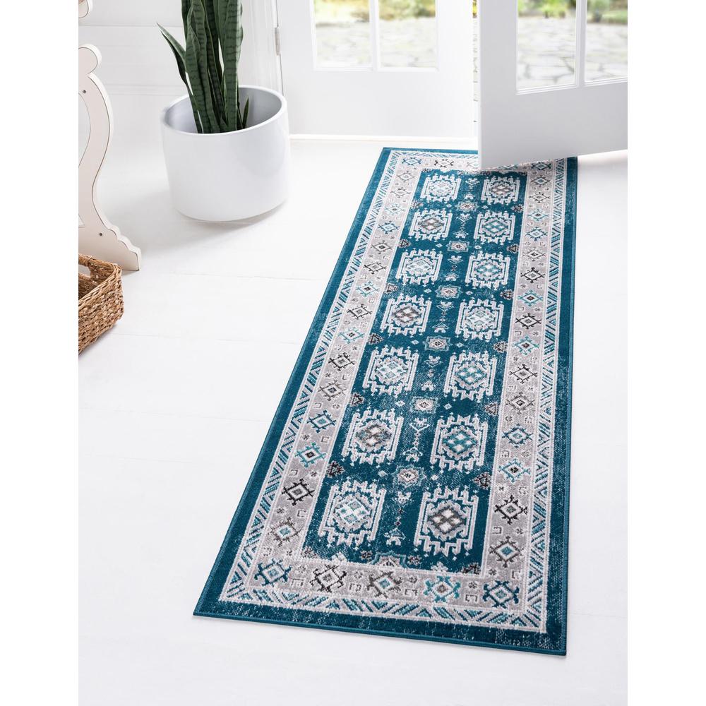 Unique Loom 6 Ft Runner in Blue (3149332). Picture 2