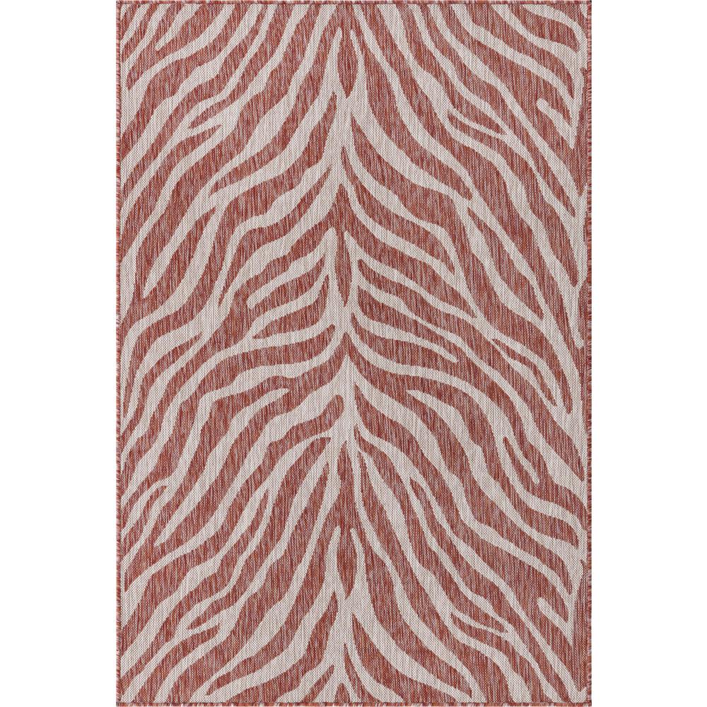 Outdoor Safari Collection, Area Rug, Rust Red, 4' 0" x 6' 0", Rectangular. Picture 1