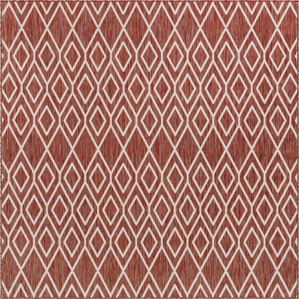 Jill Zarin Outdoor Turks and Caicos Area Rug 7' 10" x 7' 10", Square Rust Red. Picture 1