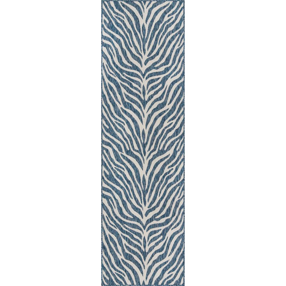Outdoor Safari Collection, Area Rug, Blue, 2' 11" x 10' 0", Runner. Picture 1