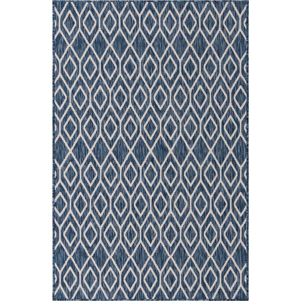 Jill Zarin Outdoor Collection, Area Rug, Blue 4' 0" x 6' 0" Rectangular. Picture 1