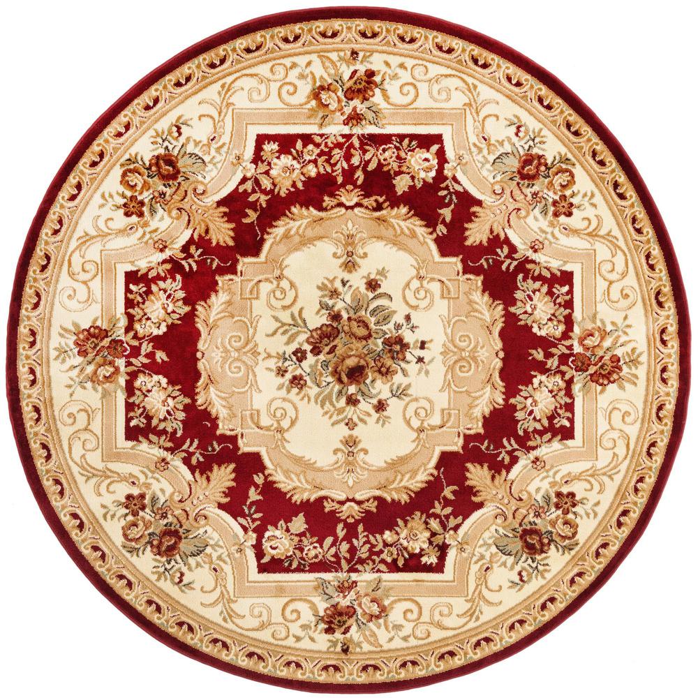 Versailles Collection, Area Rug, Red, 7' 1" x 7' 1", Round. Picture 1