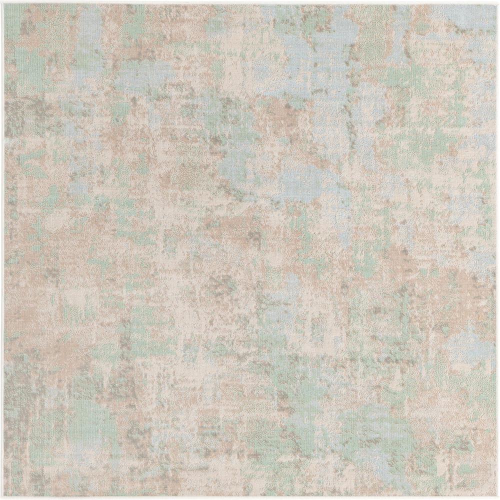 Unique Loom 5 Ft Square Rug in Teal (3157329). Picture 1