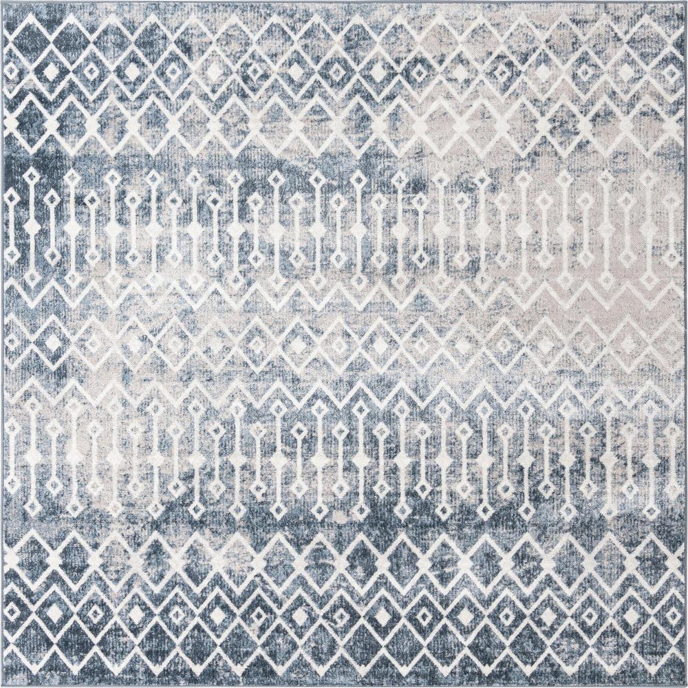 Unique Loom 8 Ft Square Rug in Blue (3160952). Picture 1