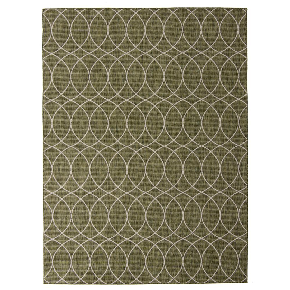 Outdoor Trellis Collection, Area Rug, Green, 9' 0" x 12' 0", Rectangular. Picture 1