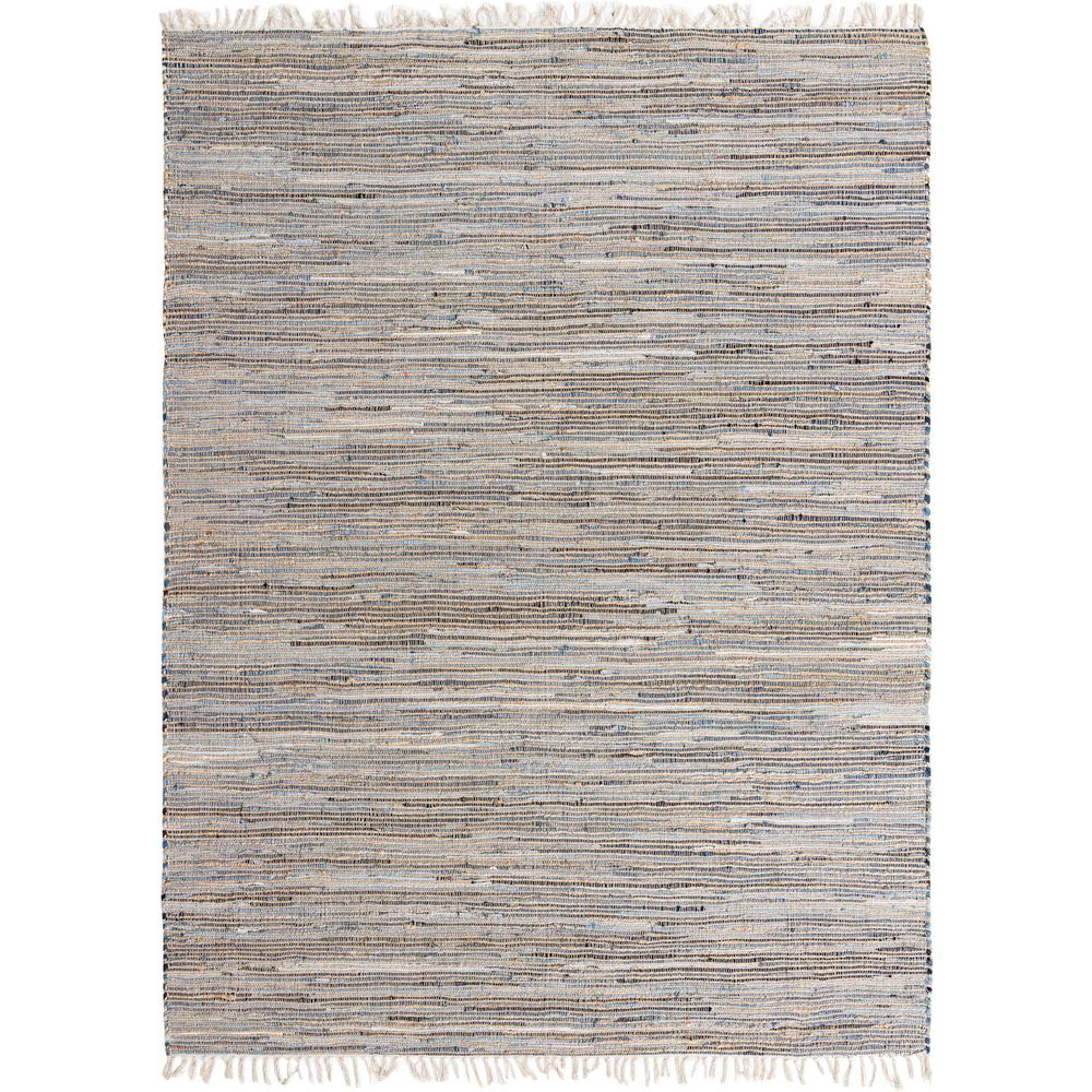 Chindi Jute Collection, Area Rug, Blue, 8' 0" x 10' 0", Rectangular. Picture 1