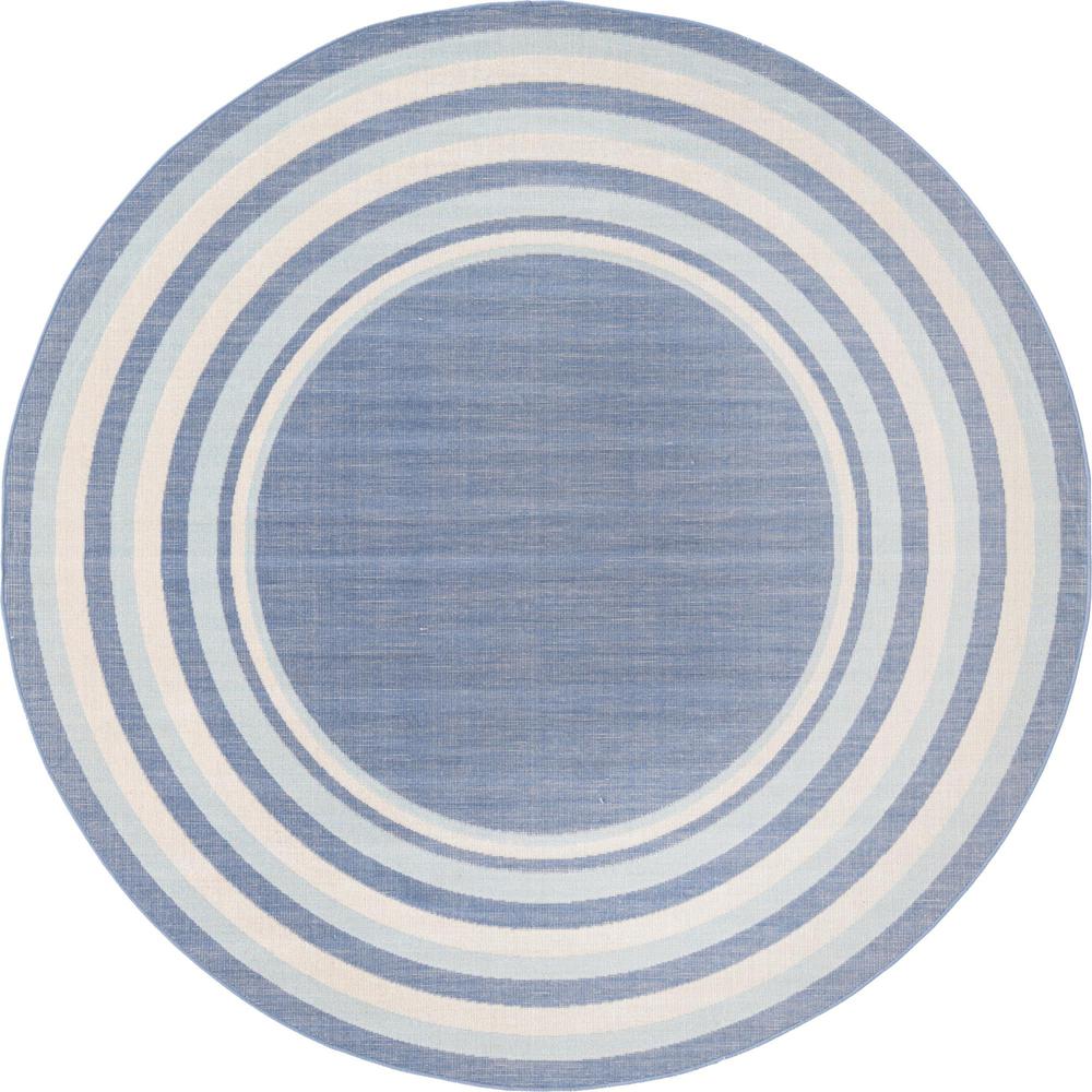 Unique Loom 7 Ft Round Rug in Blue (3157341). Picture 1
