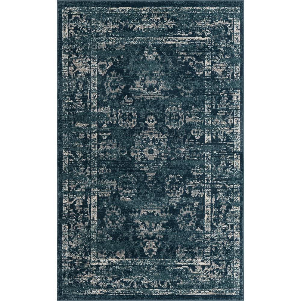 Unique Loom Rectangular 5x8 Rug in Navy Blue (3150087). The main picture.