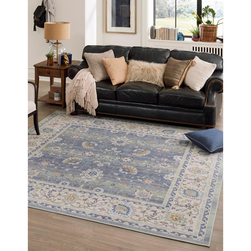 Unique Loom 8 Ft Square Rug in French Blue (3155011). Picture 2