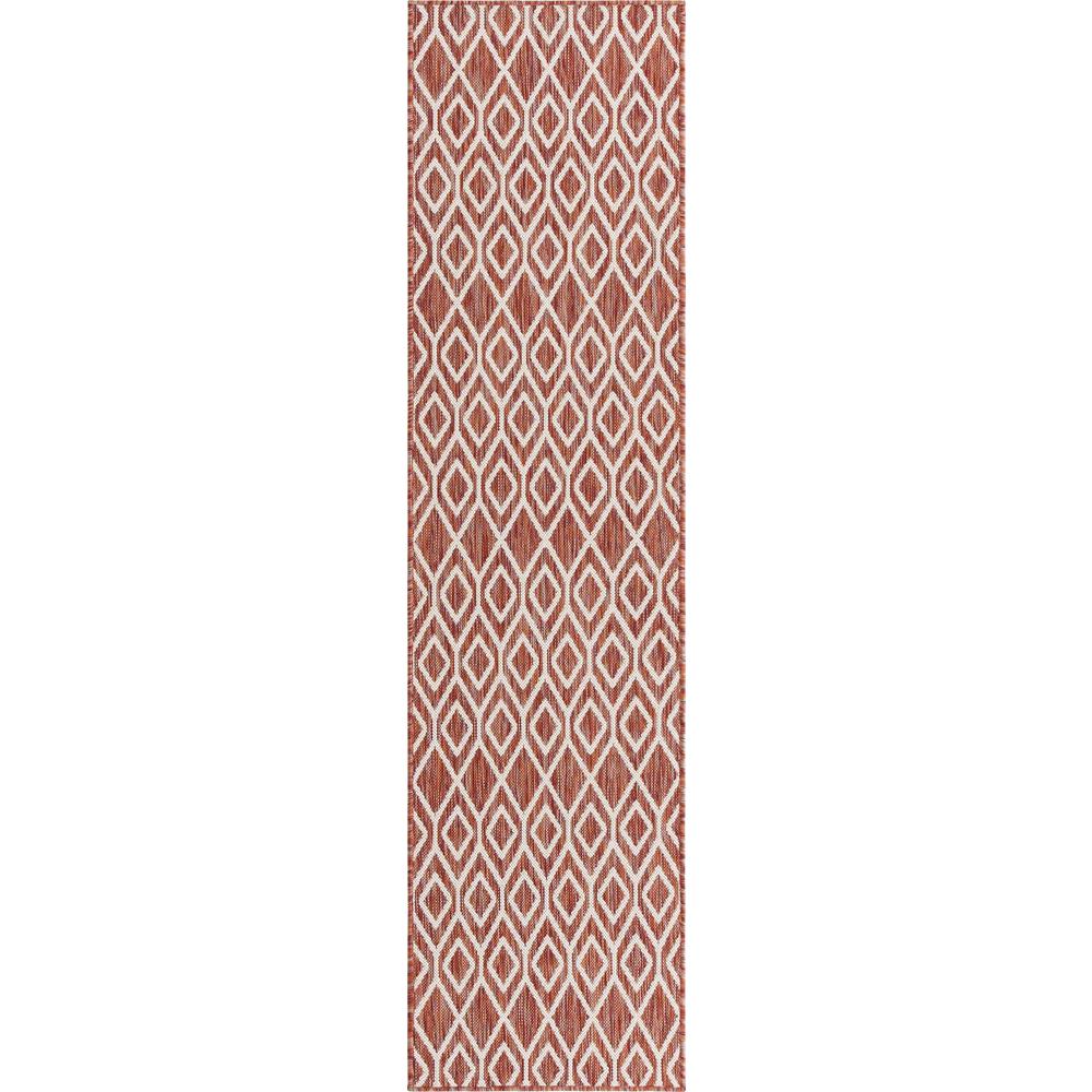Jill Zarin Outdoor Turks and Caicos Area Rug 2' 0" x 8' 0", Runner Rust Red. Picture 1