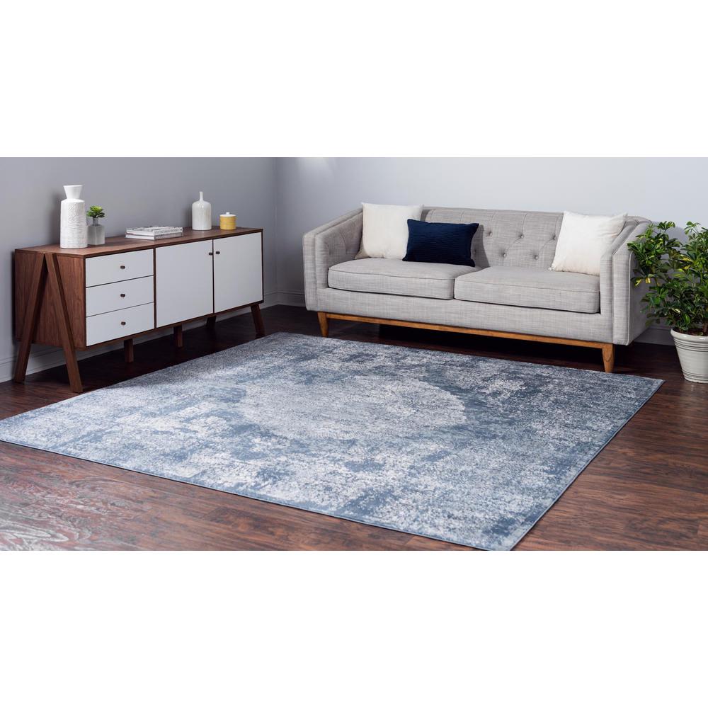 Portland Woodburn Area Rug 5' 3" x 5' 3", Square Blue. Picture 3