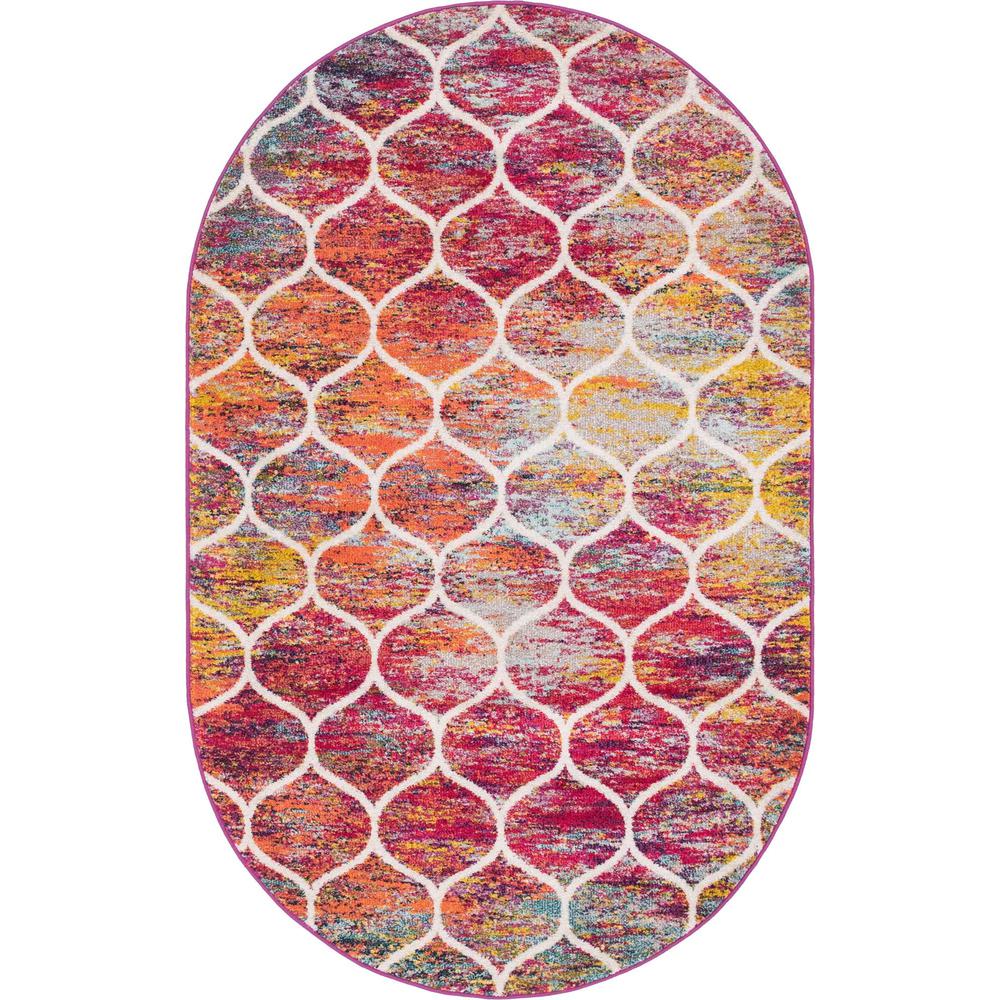 Unique Loom 5x8 Oval Rug in Multi (3151705). Picture 1