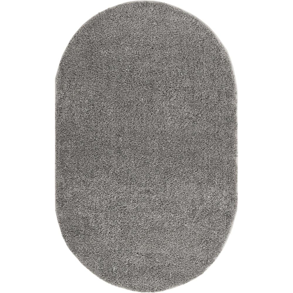 Unique Loom 3x5 Oval Rug in Gray (3152898). Picture 1