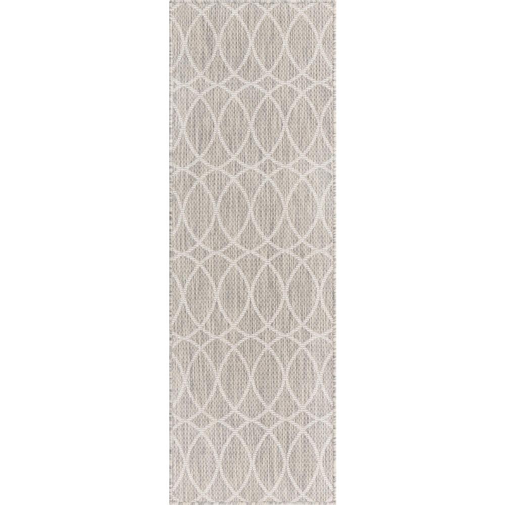 Outdoor Trellis Collection, Area Rug, Light Gray, 2' 0" x 6' 0", Runner. Picture 1