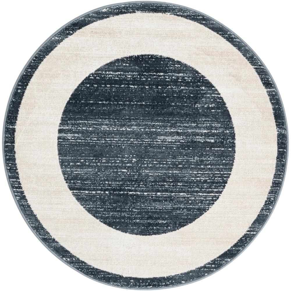Uptown Yorkville Area Rug 3' 3" x 3' 3", Round Navy Blue. Picture 1