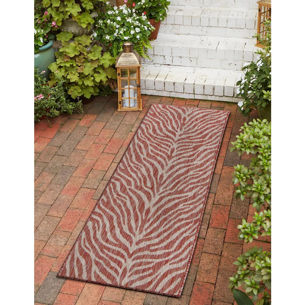 Outdoor Safari Collection, Area Rug, Rust Red, 2' 0" x 6' 0", Runner. Picture 2