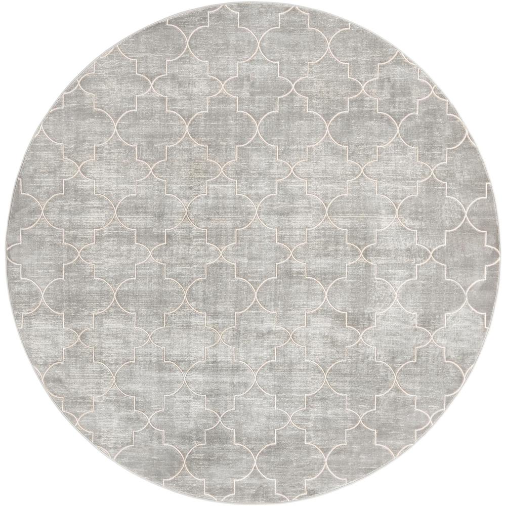 Uptown Area Rug 7' 10" x 7' 10", Round - Gray. Picture 1