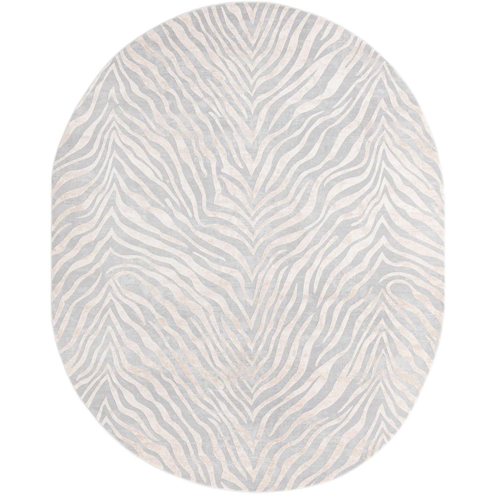 Finsbury Meghan Area Rug 7' 10" x 10' 0", Oval Gray and Ivory. Picture 1
