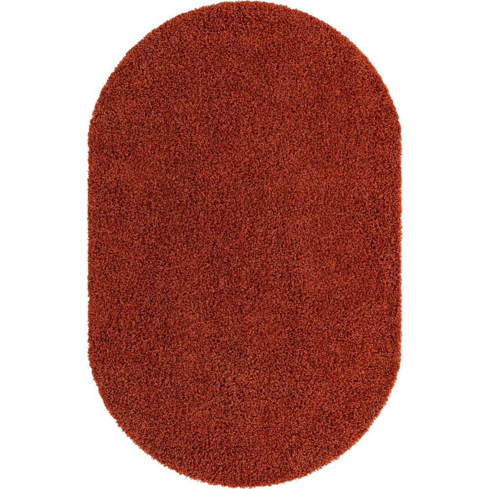 Unique Loom 5x8 Oval Rug in Terracotta (3151409). Picture 1