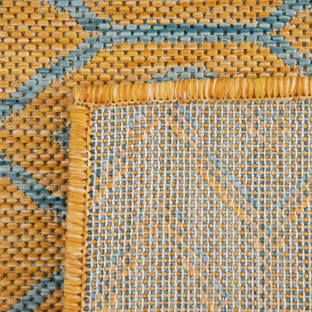 Jill Zarin Outdoor Turks and Caicos Area Rug 10' 8" x 10' 8", Square Yellow and Aqua. Picture 5