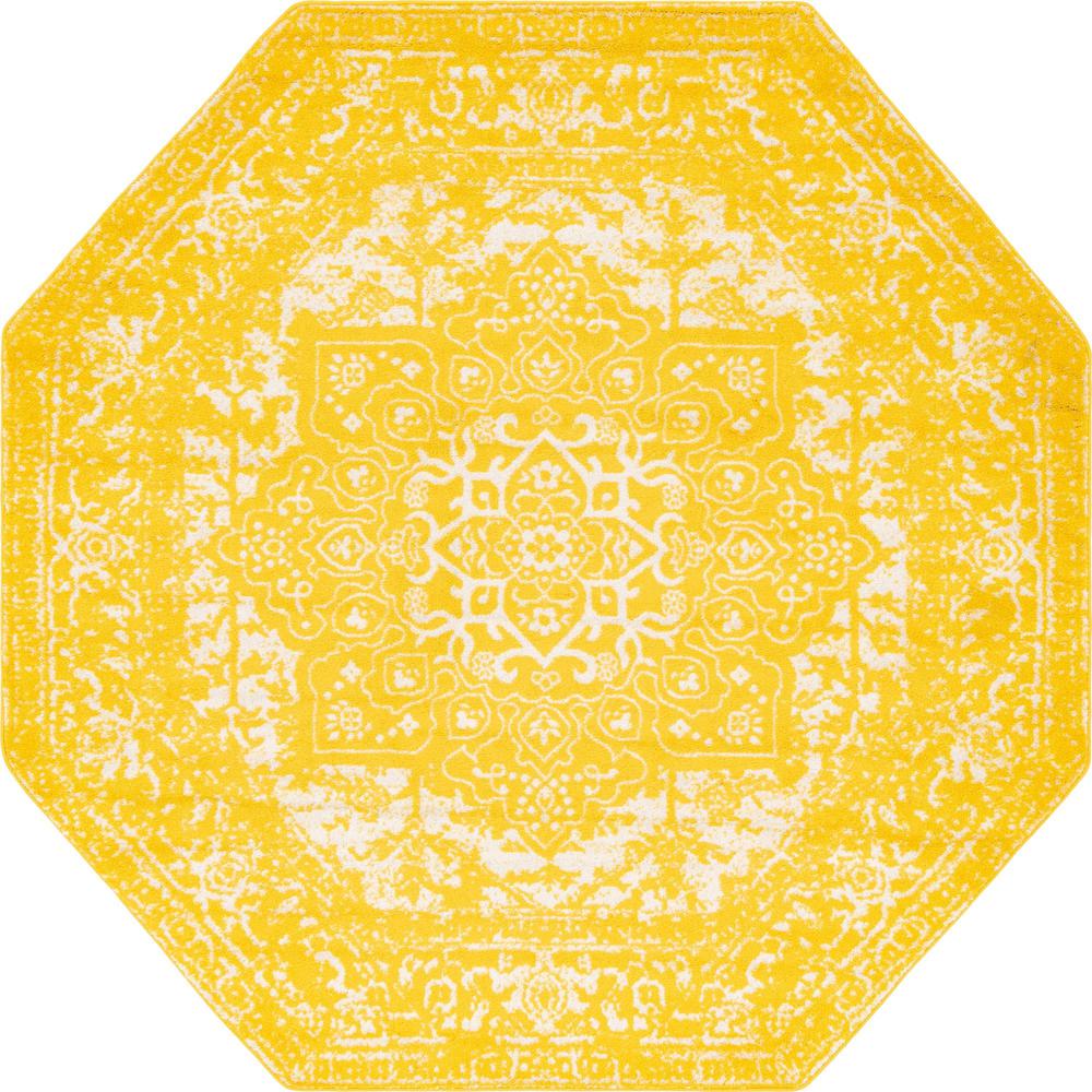 Unique Loom 8 Ft Octagon Rug in Yellow (3150414). Picture 1