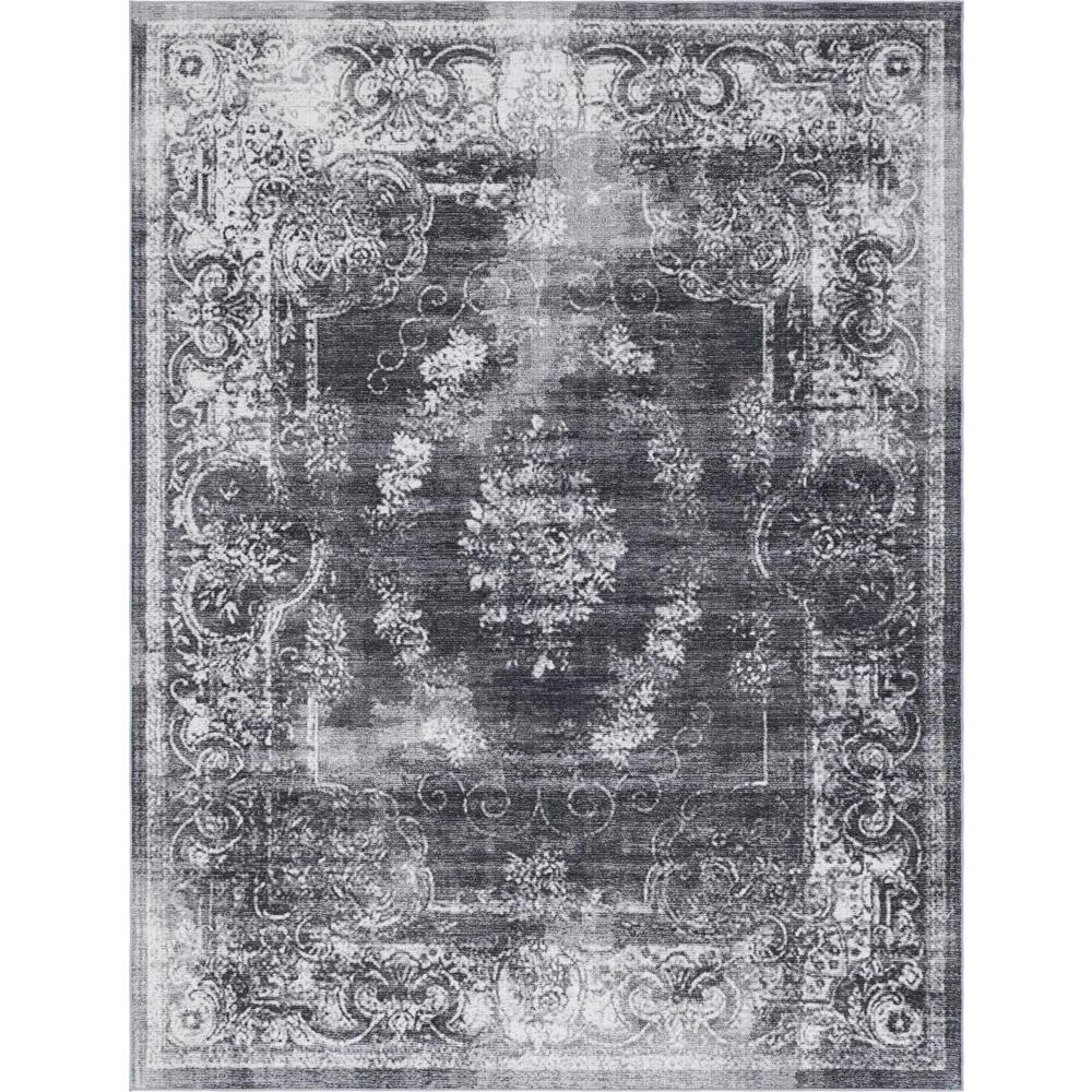 Unique Loom Rectangular 10x13 Rug in Charcoal (3149273). Picture 1