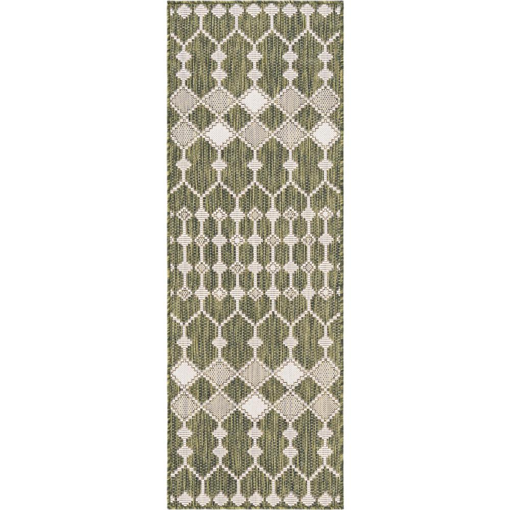 Outdoor Trellis Collection, Area Rug, Green, 2' 0" x 6' 0", Runner. Picture 1