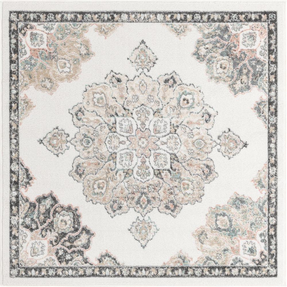 Unique Loom 5 Ft Square Rug in Ivory (3158665). Picture 1