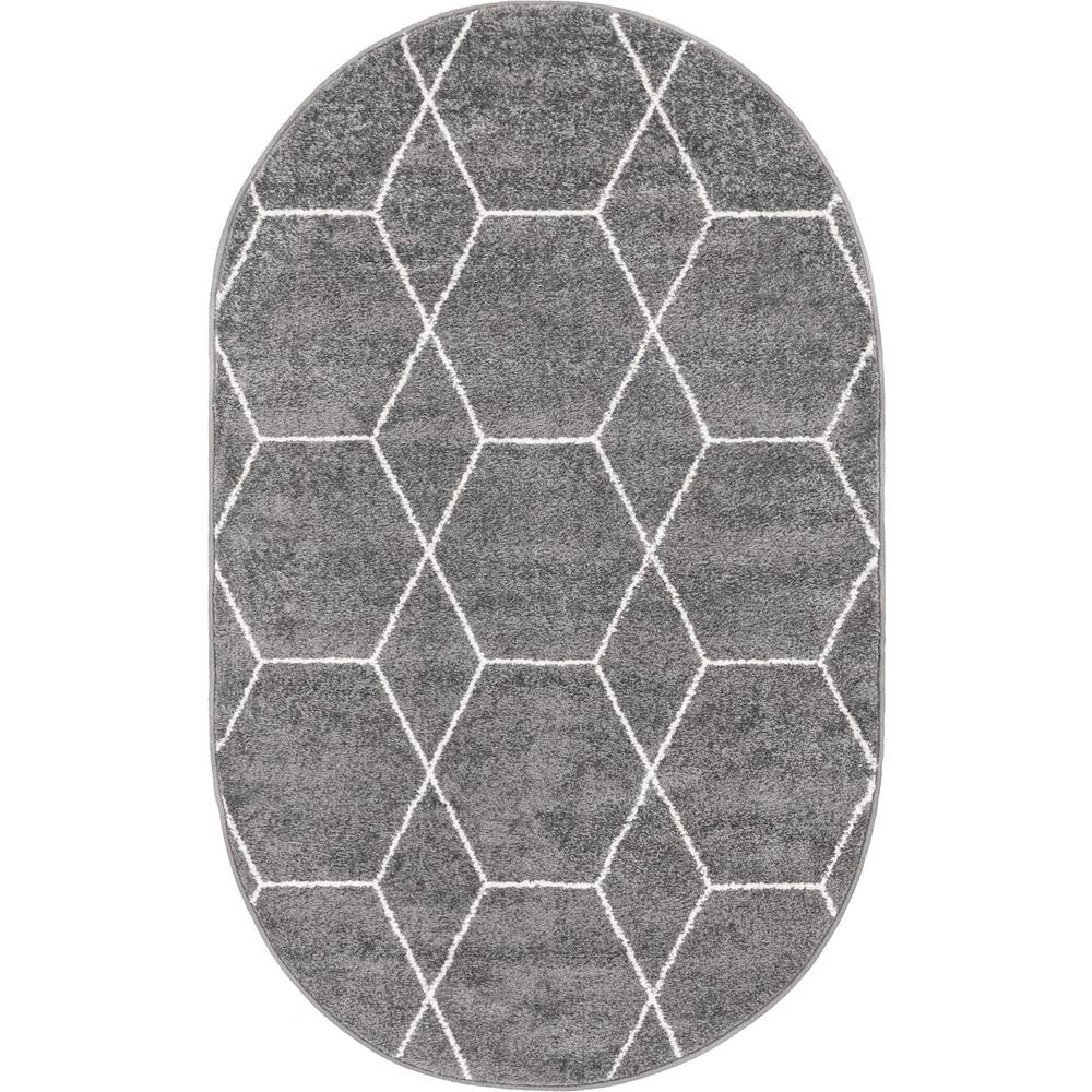 Unique Loom 3x5 Oval Rug in Dark Gray (3151485). The main picture.