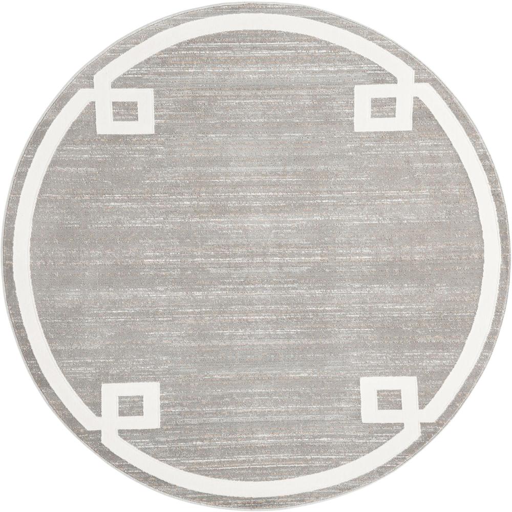 Uptown Lenox Hill Area Rug 5' 3" x 5' 3", Round Gray. Picture 1
