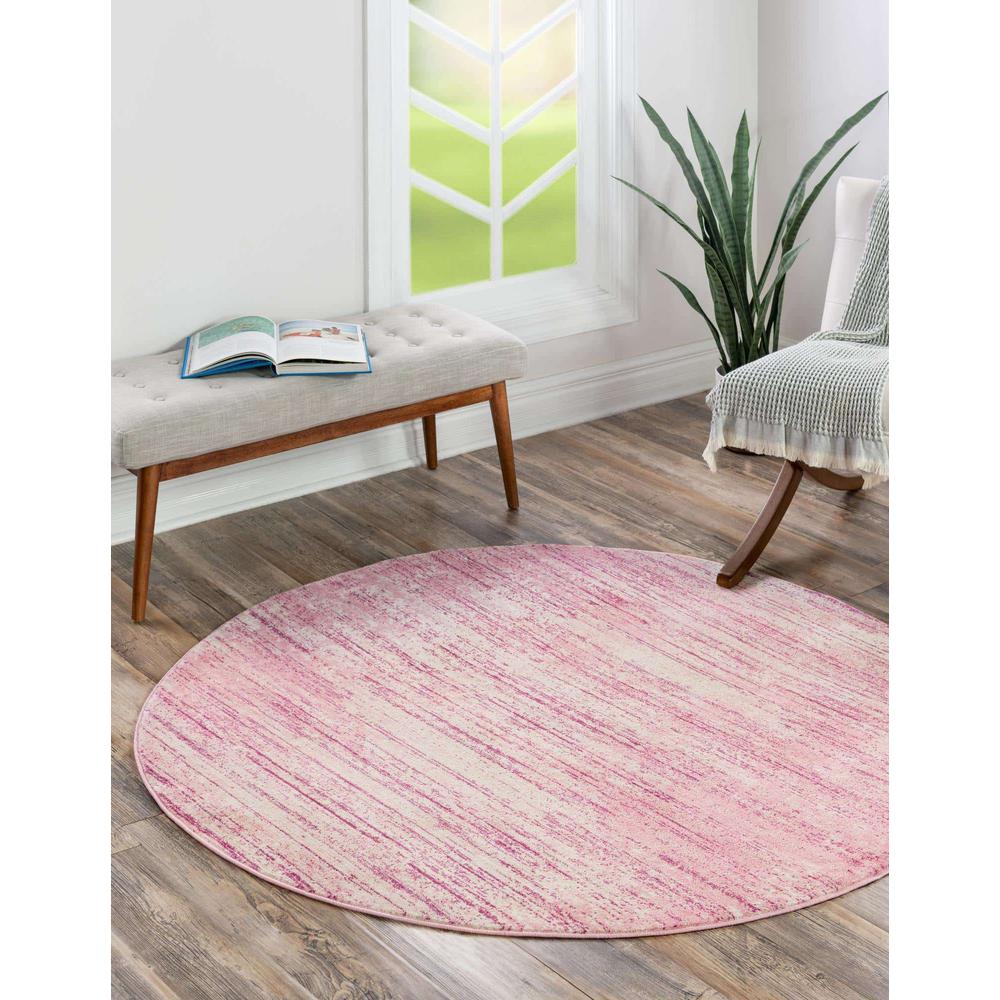 Uptown Madison Avenue Area Rug 3' 1" x 3' 1", Round Pink. Picture 3
