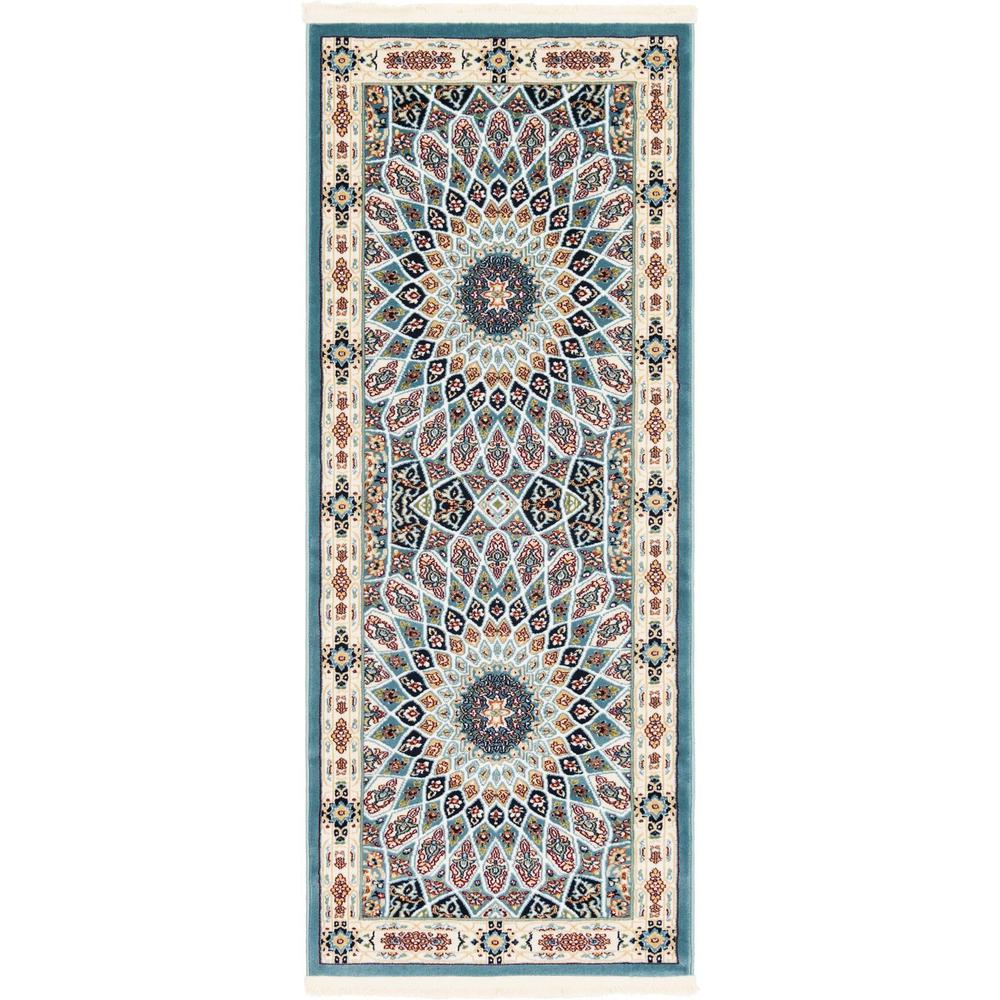 Unique Loom 6 Ft Runner in Blue (3147727). Picture 1