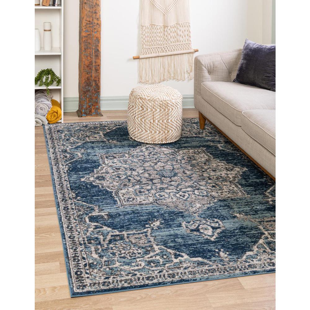 Nyla Collection, Area Rug, Blue, 5' 3" x 8' 0", Rectangular. Picture 2