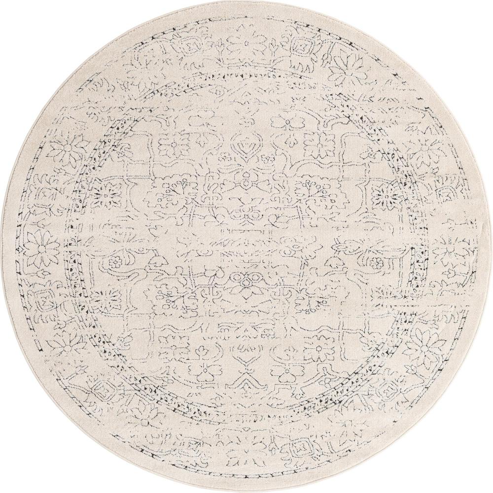 Unique Loom 6 Ft Round Rug in Ivory (3161908). Picture 1