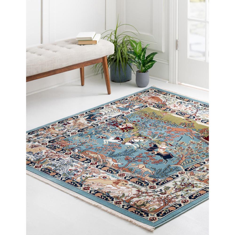 Narenj Collection, Area Rug, Blue, 4' 0" x 4' 0", Square. Picture 3