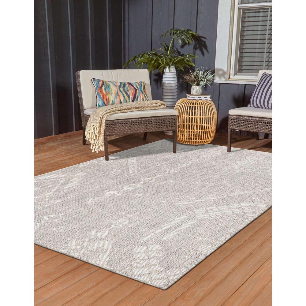 Outdoor Bohemian Collection, Area Rug, Gray, 4' 0" x 6' 0", Rectangular. Picture 3