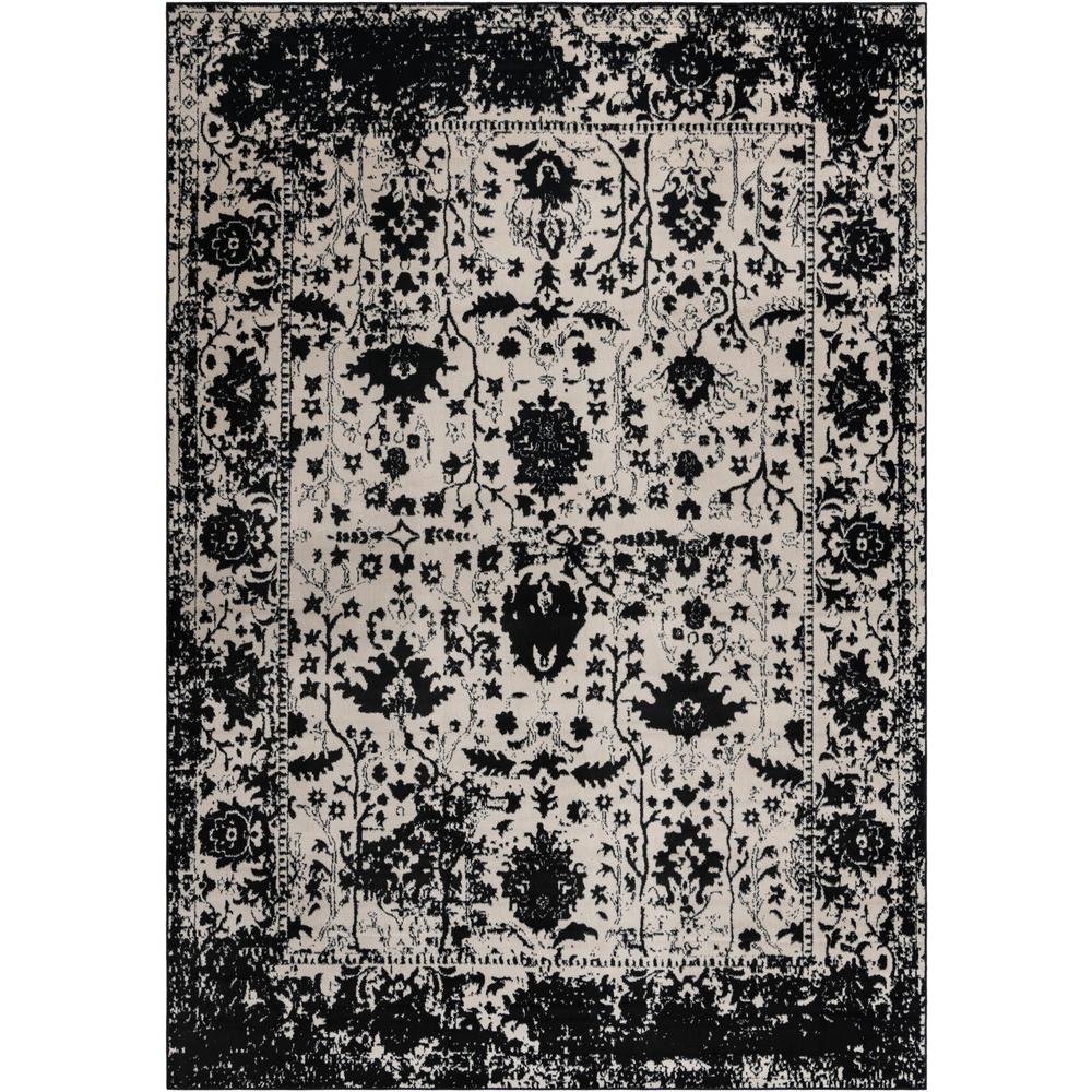 Portland Central Area Rug 10' 0" x 14' 0", Rectangular Black and White. Picture 1