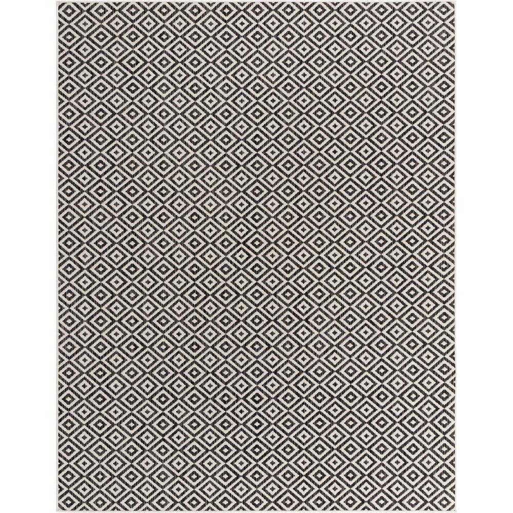 Jill Zarin Outdoor Collection, Area Rug, Charcoal Gray, 7' 10" x 10' 0", Rectangular. Picture 1