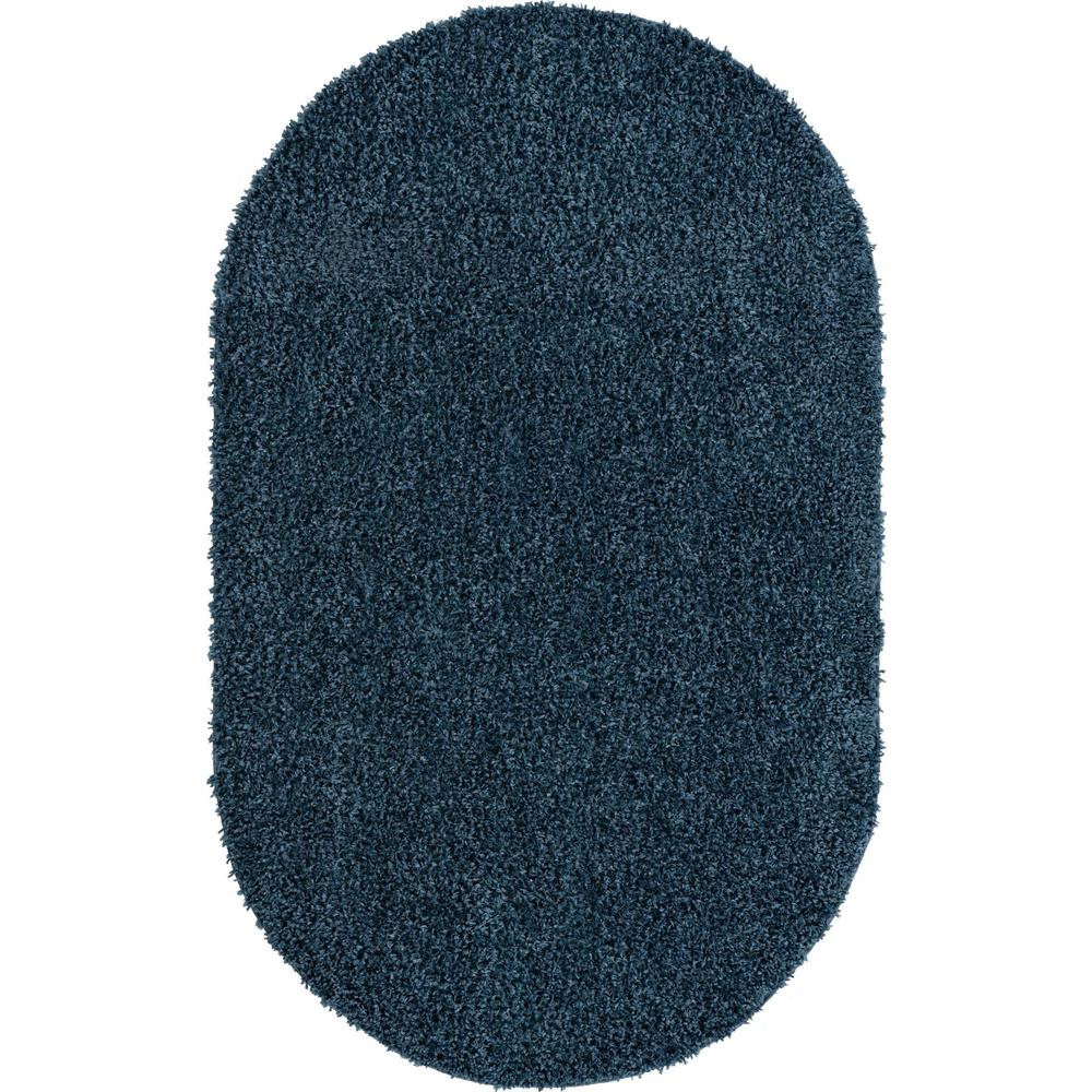 Unique Loom 5x8 Oval Rug in Marine Blue (3153326). Picture 1