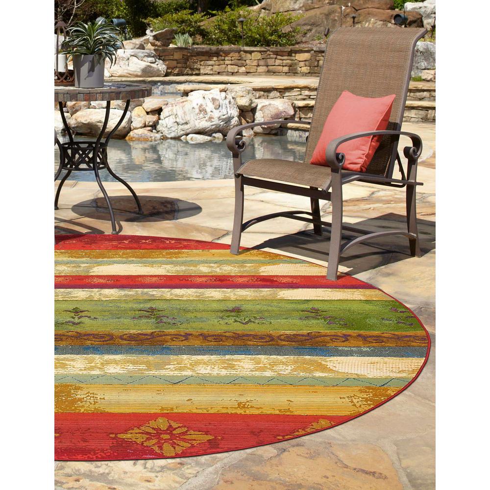 Outdoor Modern Collection, Area Rug, Multi, 2' 7" x 2' 7" Round. Picture 3